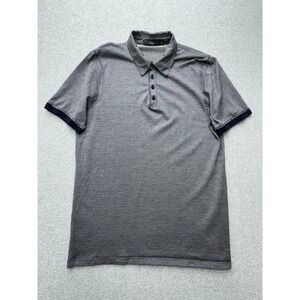 Z‎ Zegna Polo Shirt Mens Medium Gray Short Sleeve 100% Cotton Casual Made Turkey
